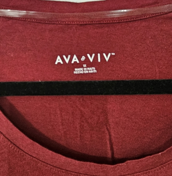 Ava & Viv long sleeve blouse 1 X Maroon NWT - Picture 3 of 5